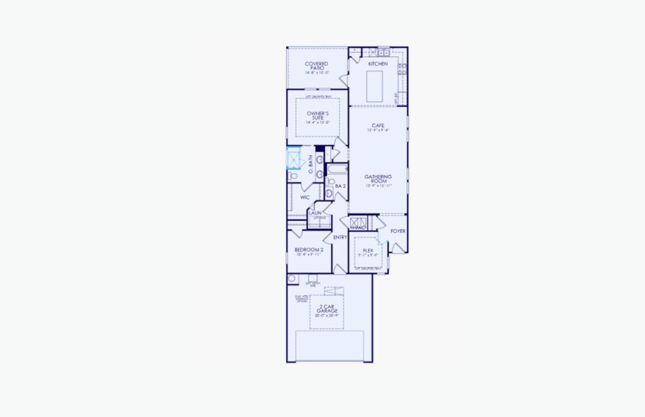 2D floor plan layout of this home in Del Webb Savannah at Heartwood, Richmond Hill, GA (Image 4).