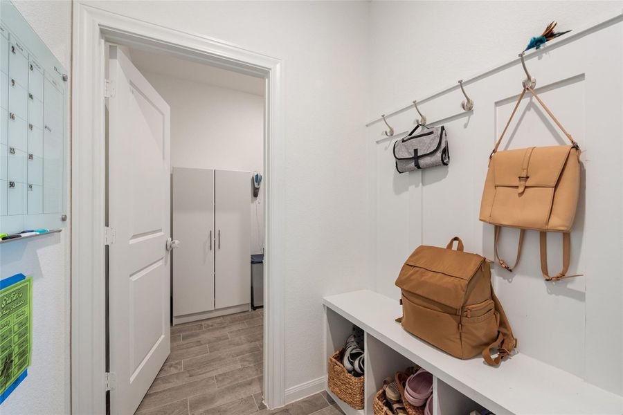 Head back to the kitchen area and garage to find the mud room. Head back to the kitchen area and garage to find the mud room.