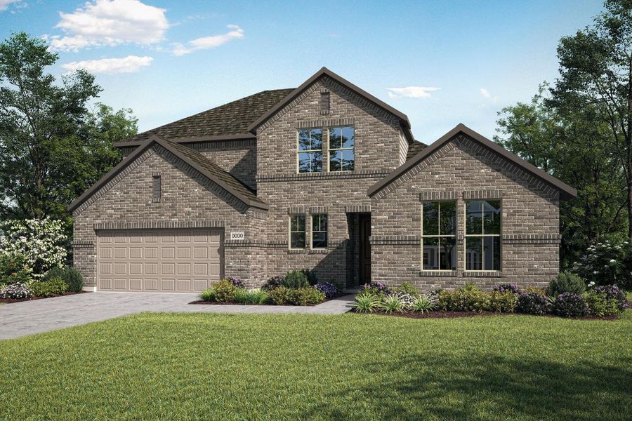 Representative exterior photo of a completed home built from the Ethan by Tri Pointe Homes in Inspiration Collection at Bridgewater, Midlothian, TX (Image 2).