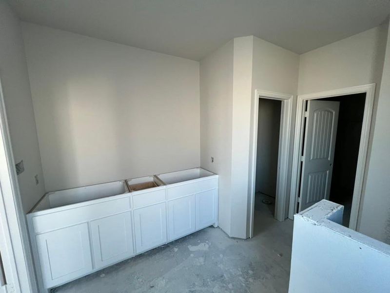 Full bath featuring unfinished concrete floors