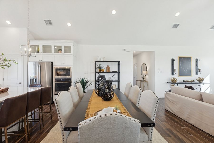 Dining area with high ceilings Dining area with high ceilings