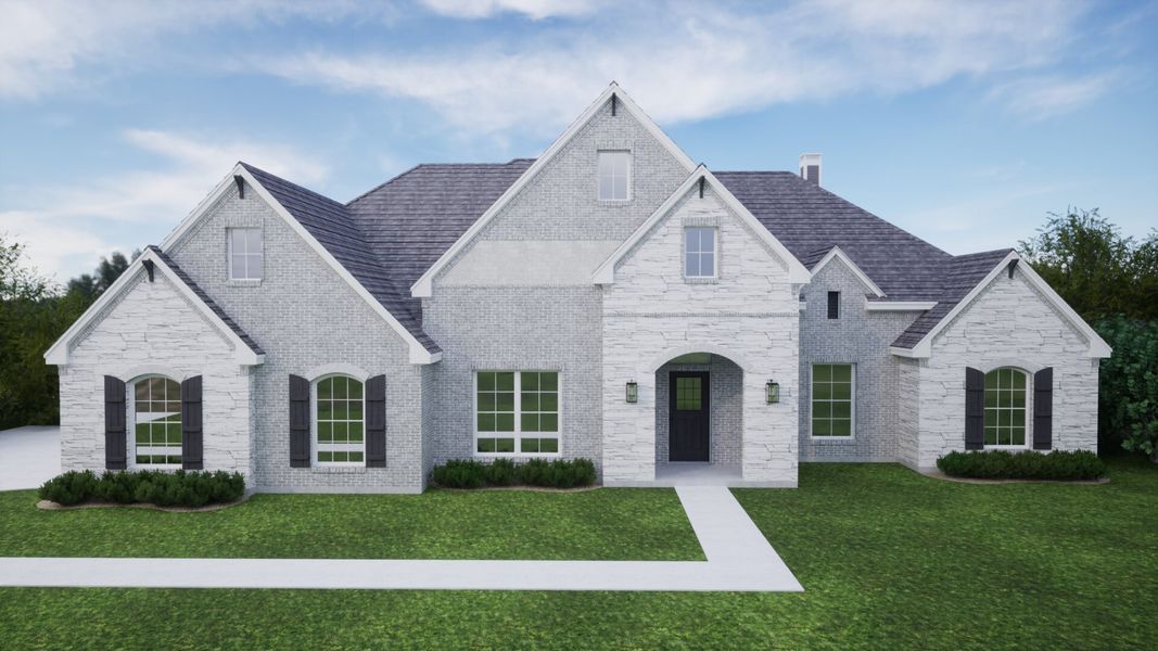 Representative exterior photo of a completed home built from the The Fort Worth by Kenmark Homes in Santana Ridge - Brock ISD, Weatherford, TX (Image 2). Representative exterior photo of a completed home built from the The Fort Worth by Kenmark Homes in Santana Ridge - Brock ISD, Weatherford, TX (Image 2).