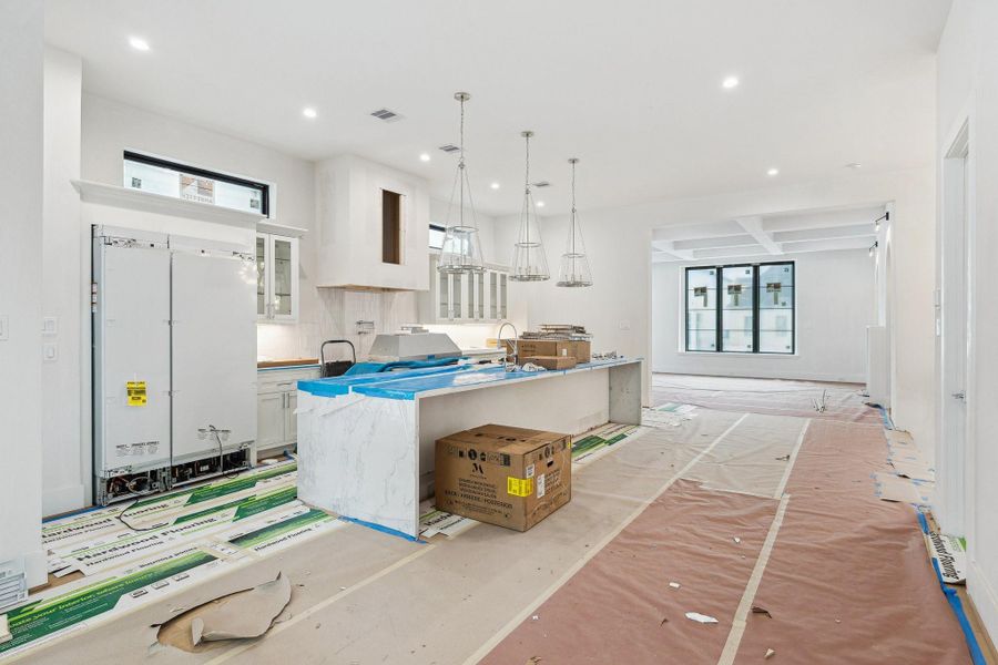 View from the kitchen toward the living room.