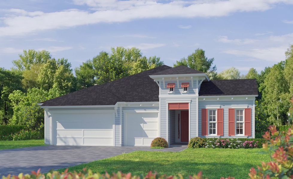 Representative exterior photo of a completed home built from the Davenport by ICI Homes in Weslyn Park at Sunbridge, St. Cloud, FL (Image 3).