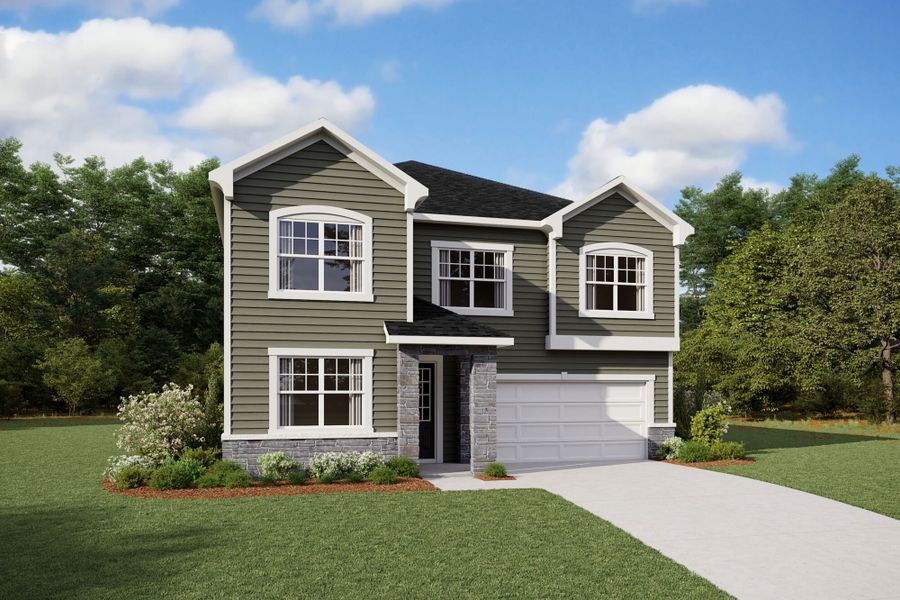 Representative exterior photo of a completed home built from the Shenandoah by Mattamy Homes in Madison Park, Lillington, NC (Image 20).