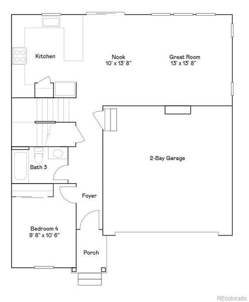 2D floor plan layout of this home in Prairie Song: The Petal Collection, Windsor, CO (Image 3).