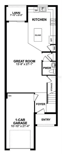 2D floor plan layout of this home in Tyson Ranch, Orlando, FL (Image 4).