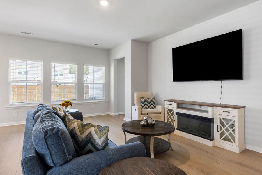 Furnished interior view inside a new home in Sweetgrass at Summers Corner: Arbor Collection, Summerville (Image 4). Furnished interior view inside a new home in Sweetgrass at Summers Corner: Arbor Collection, Summerville (Image 4).