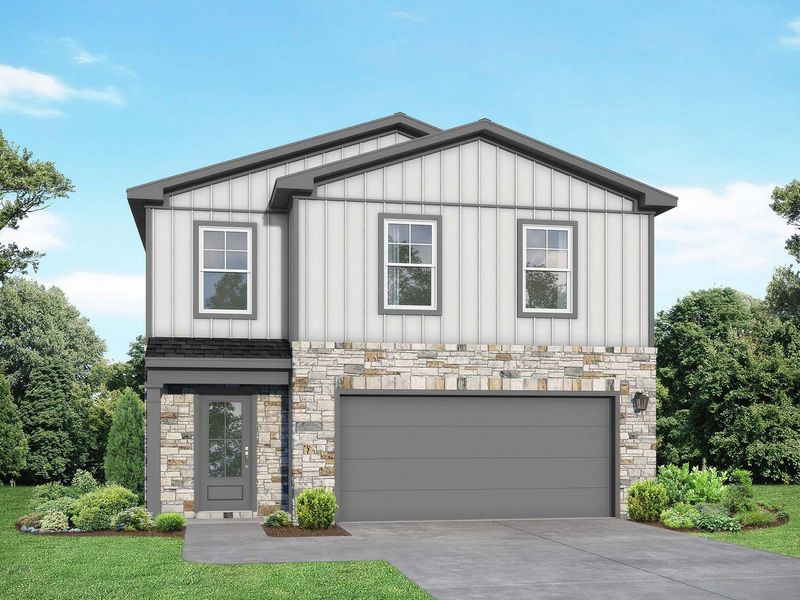 Representative exterior photo of a completed home built from the The Brazos E by Davidson Homes LLC in Liberty Estates, Cleveland, TX (Image 6).