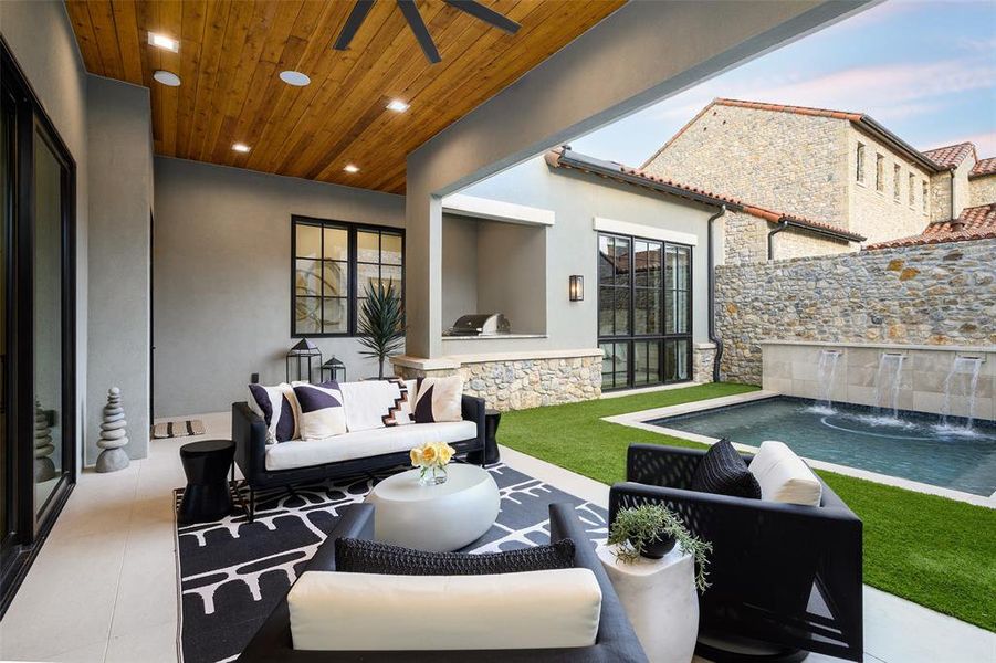 Exterior details and patio area of a home in , Westlake (Image 21).