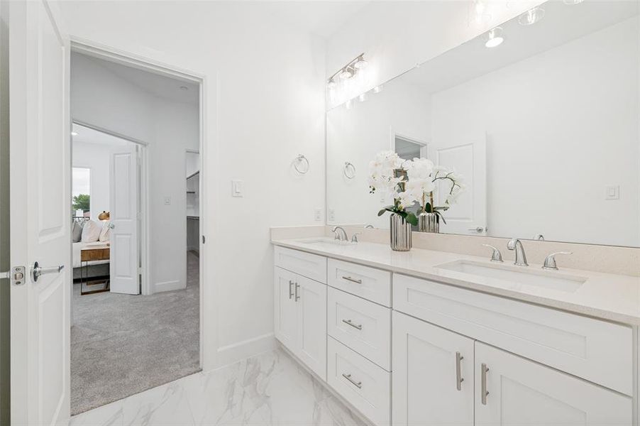 Furnished interior view inside a new home in , The Colony (Image 24).