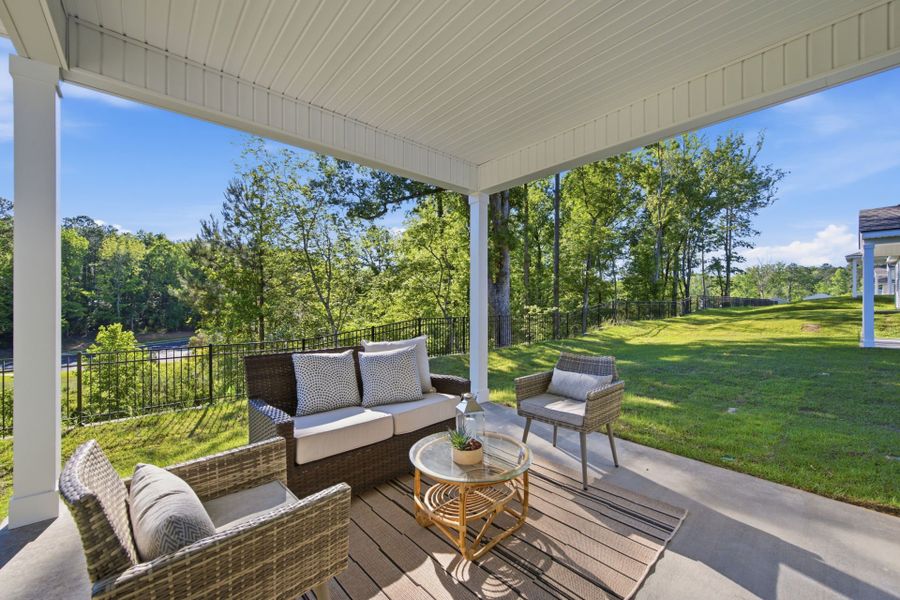 Exterior details and patio area of a home in Grand Arbor, Blythewood (Image 4).