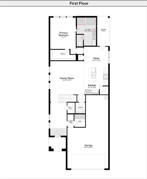 2D floor plan layout of this home in Keeneland 40s, Aubrey, TX (Image 3).