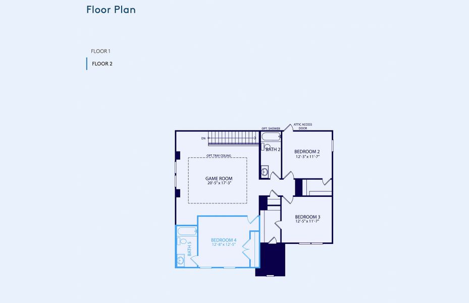 2D floor plan layout of this home in Kings Way, Denton, TX (Image 4).