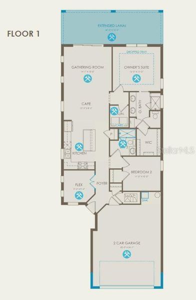 Floor plan with selected structural options