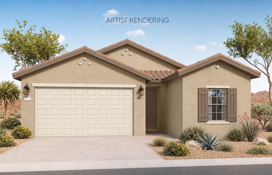 Representative exterior photo of a completed home built from the Nectar by Pulte Homes in San Madera, Buckeye, AZ (Image 12).