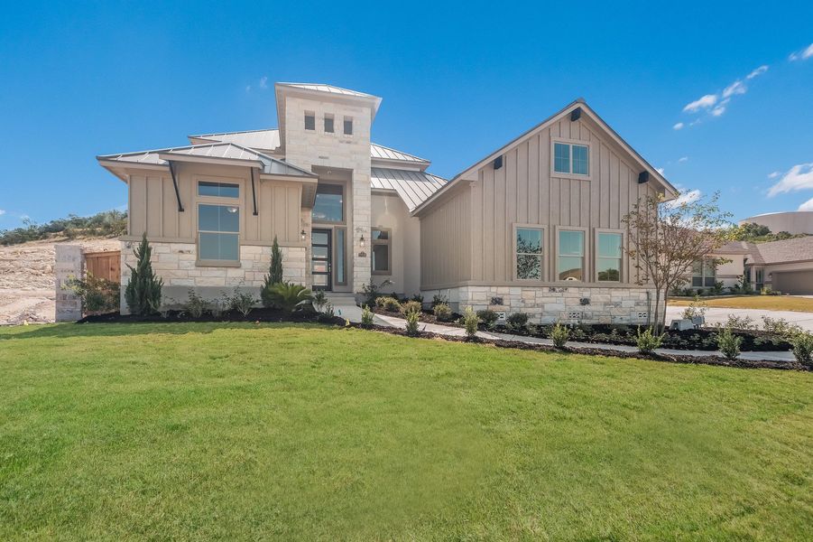 Representative exterior details of a home built from the The Addison by Whitestone Custom Homes in Johnson Ranch, Bulverde (Image 3).
