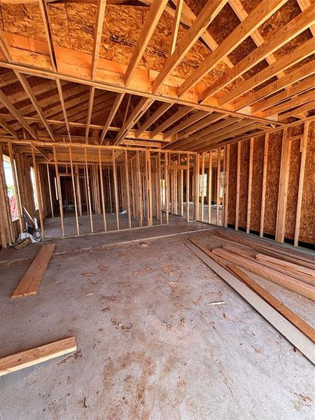 Interior framing showcasing a spacious layout