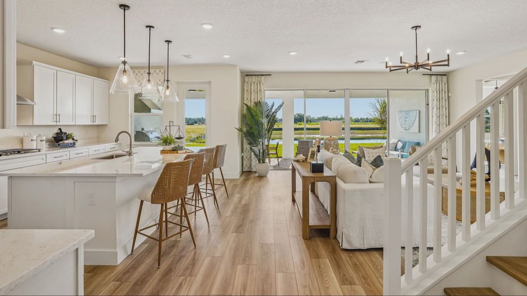 Oleander Floor Plan Kitchen and Living Area by DRB Homes in Ardisia Park in New Smyrna Beach, FL