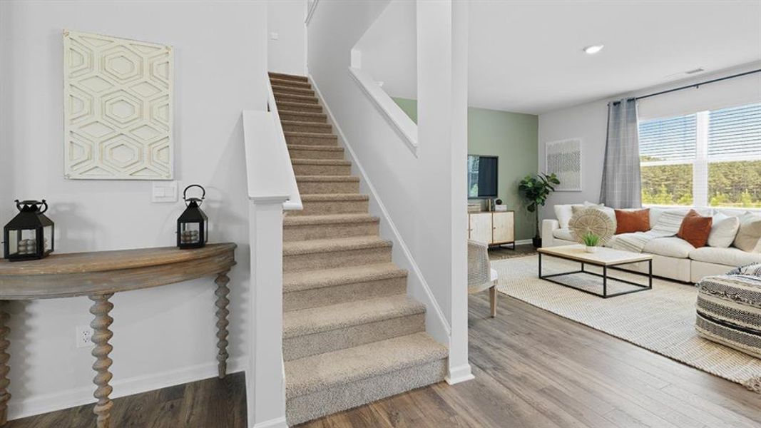 Furnished interior view inside a new home in Oaks at Cedar Grove, Fairburn (Image 34).