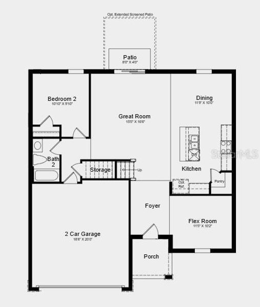 2D floor plan layout of this home in Westview Community Group Page, Kissimmee, FL (Image 3).