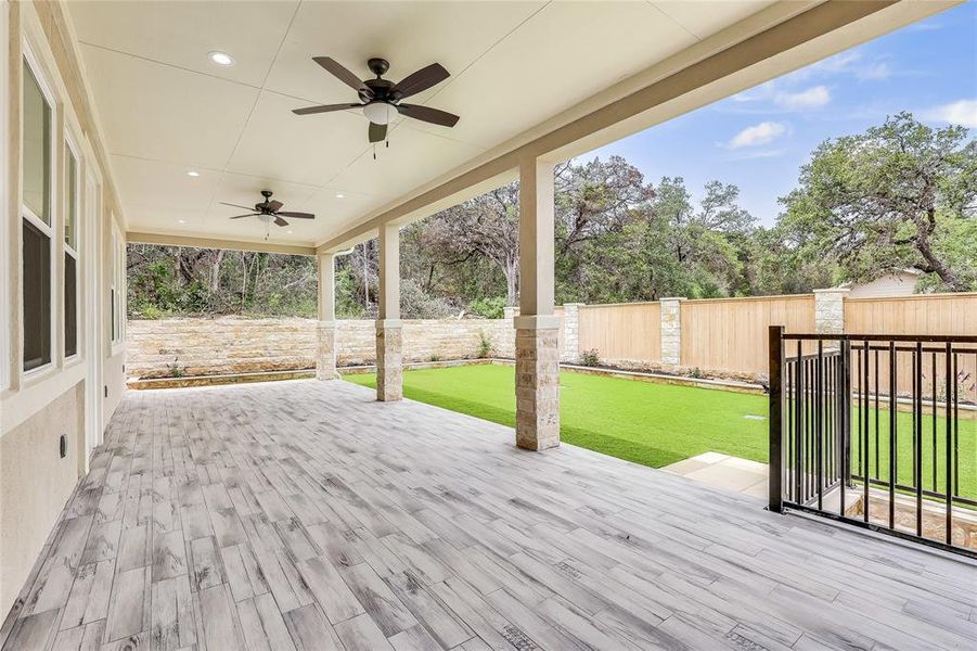 Downstairs covered patio.