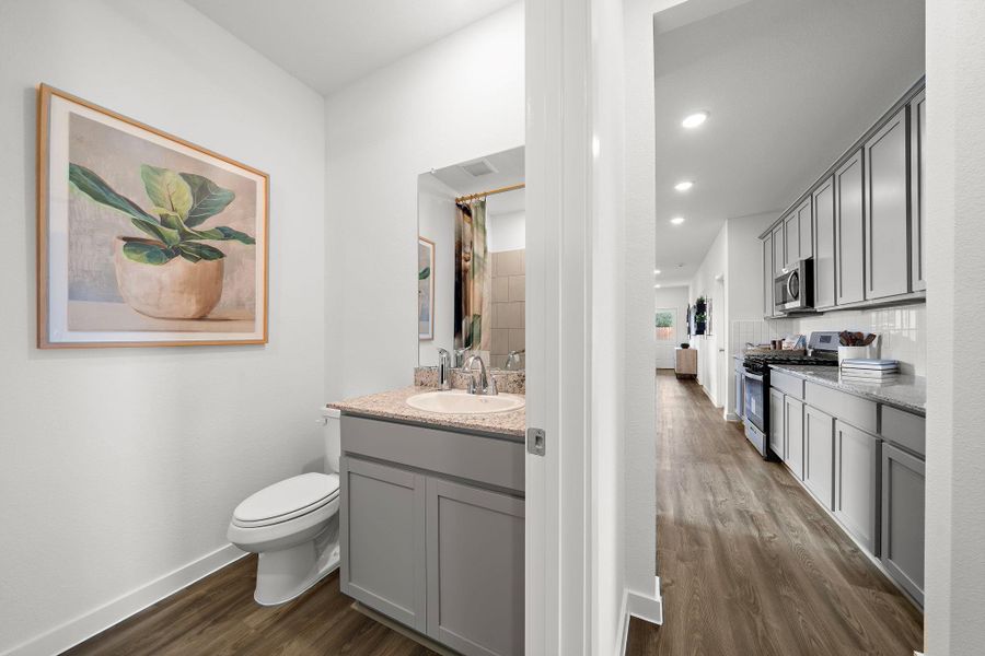 Furnished interior view inside a new home in Heights at San Gabriel, Georgetown (Image 15). Furnished interior view inside a new home in Heights at San Gabriel, Georgetown (Image 15).