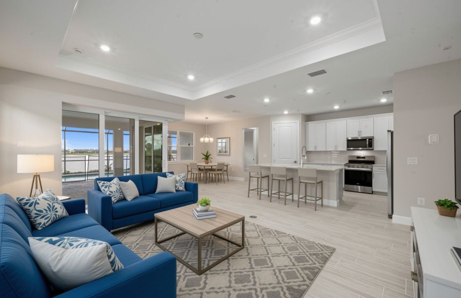 Furnished interior view inside a new home in Del Webb Oak Creek, North Fort Myers (Image 6).