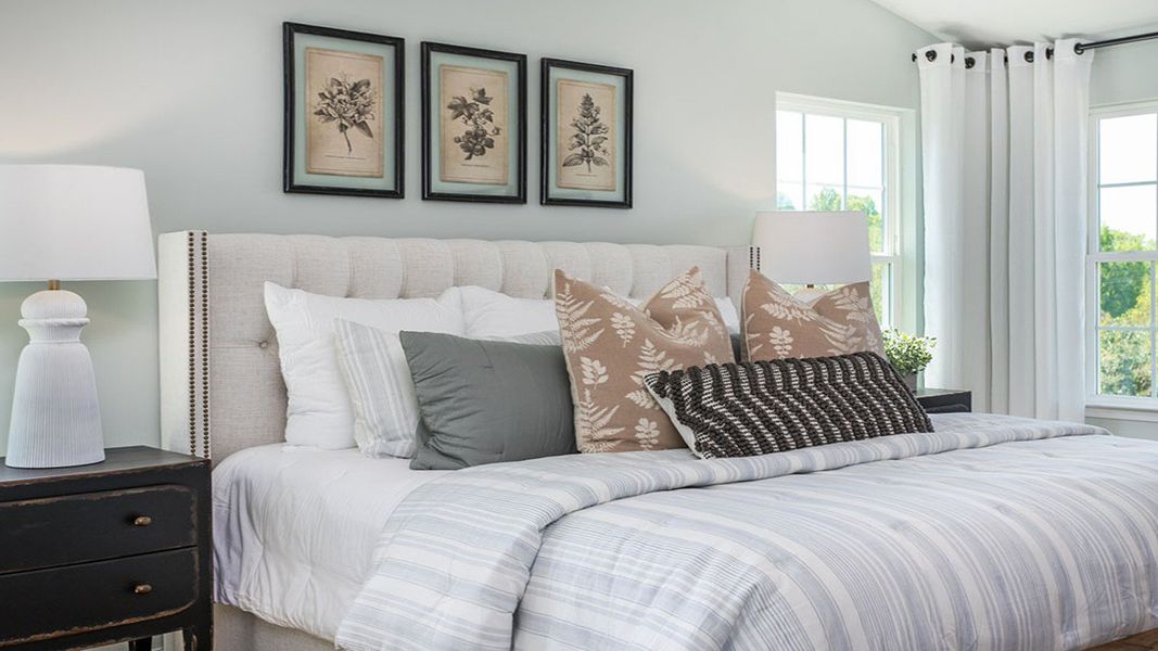 Furnished interior view inside a new home in The Preserve at Kinsley, Jamestown (Image 24). Furnished interior view inside a new home in The Preserve at Kinsley, Jamestown (Image 24).