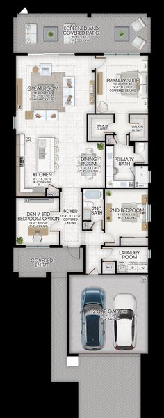 2D floor plan layout for the Savona by GL Homes in Valencia Vista at Riverland, Port St. Lucie, FL (Image 3).