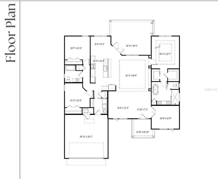 2D floor plan layout of this home in Laureate Village, Newberry, FL (Image 4).