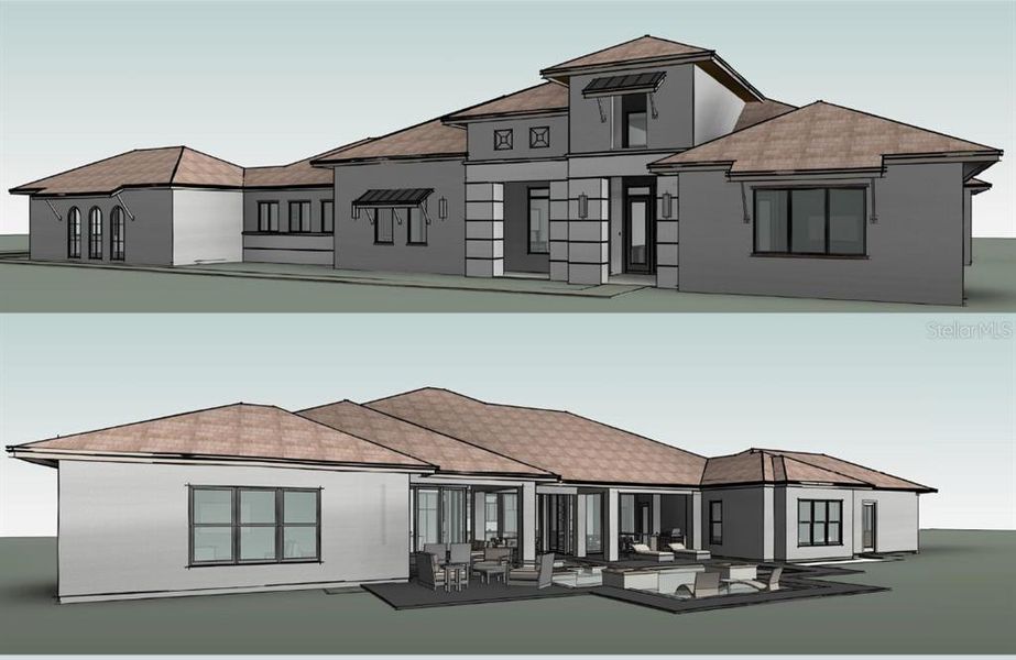Exterior rendering of this home design in , Newberry, FL (Image 1). Exterior rendering of this home design in , Newberry, FL (Image 1).