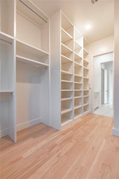 Custom closet system in primary