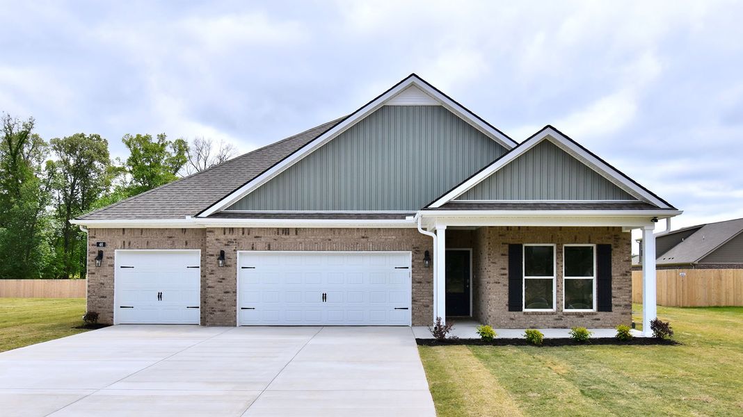 Representative exterior photo of a completed home built from the Denham by D.R. Horton in Shiloh Springs, Jackson, TN (Image 22).