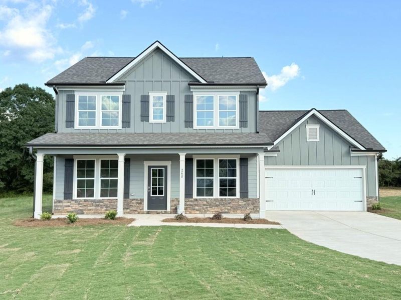 Front exterior of a new home in Westlyn, Winder, GA, highlighting curb appeal (Image 19).
