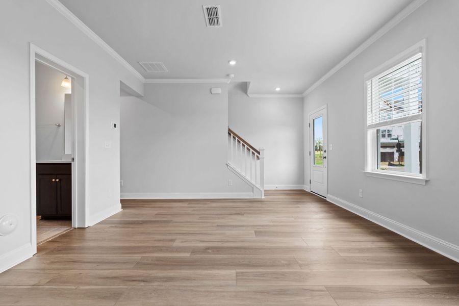 Spacious, unfurnished interior of a new home in Lakeside Townes at Riverlights, Wilmington (Image 33). Spacious, unfurnished interior of a new home in Lakeside Townes at Riverlights, Wilmington (Image 33).