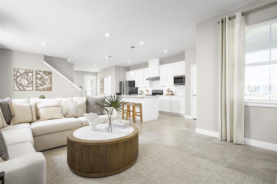 Representative furnished interior of a home built from the Hutchinson by Ryan Homes in Lake Mattie Preserve, Auburndale (Image 8).