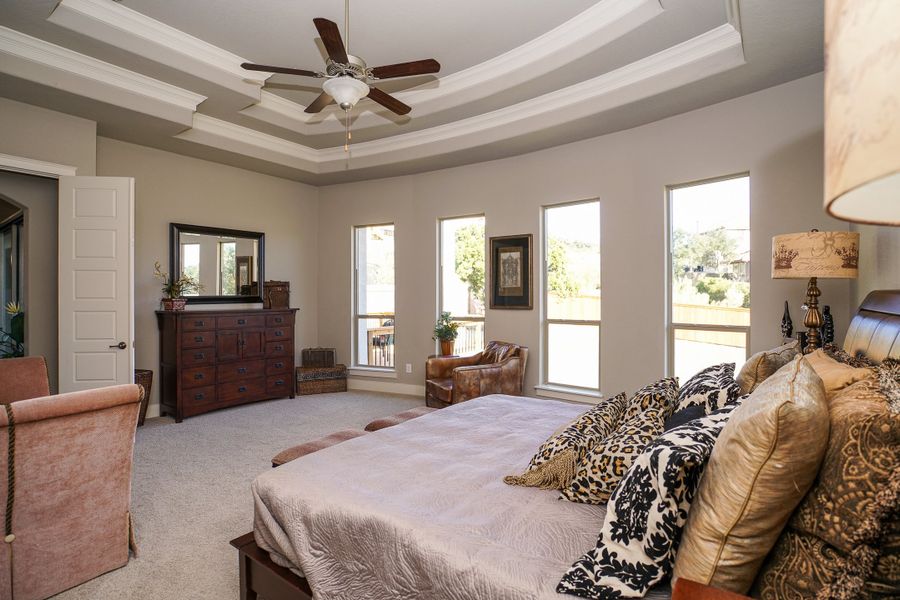 Representative furnished interior of a home built from the The Scottsdale 5000 by Whitestone Custom Homes in Johnson Ranch, Bulverde (Image 19).