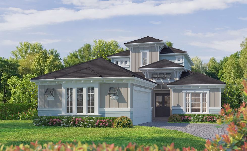 Representative exterior photo of a completed home built from the Avina II by ICI Homes in Veranda Bay, Flagler Beach, FL (Image 6).