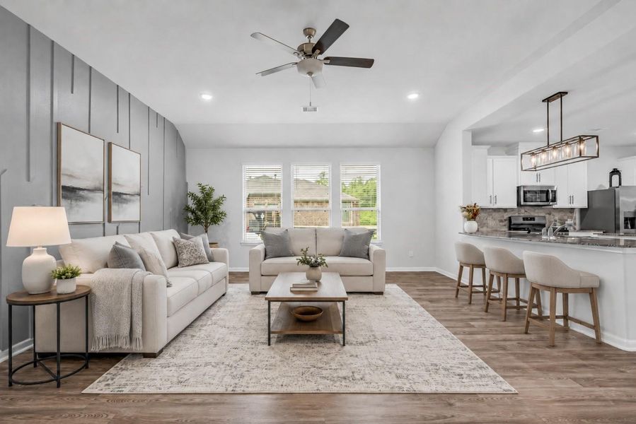 Living Room virtually staged.