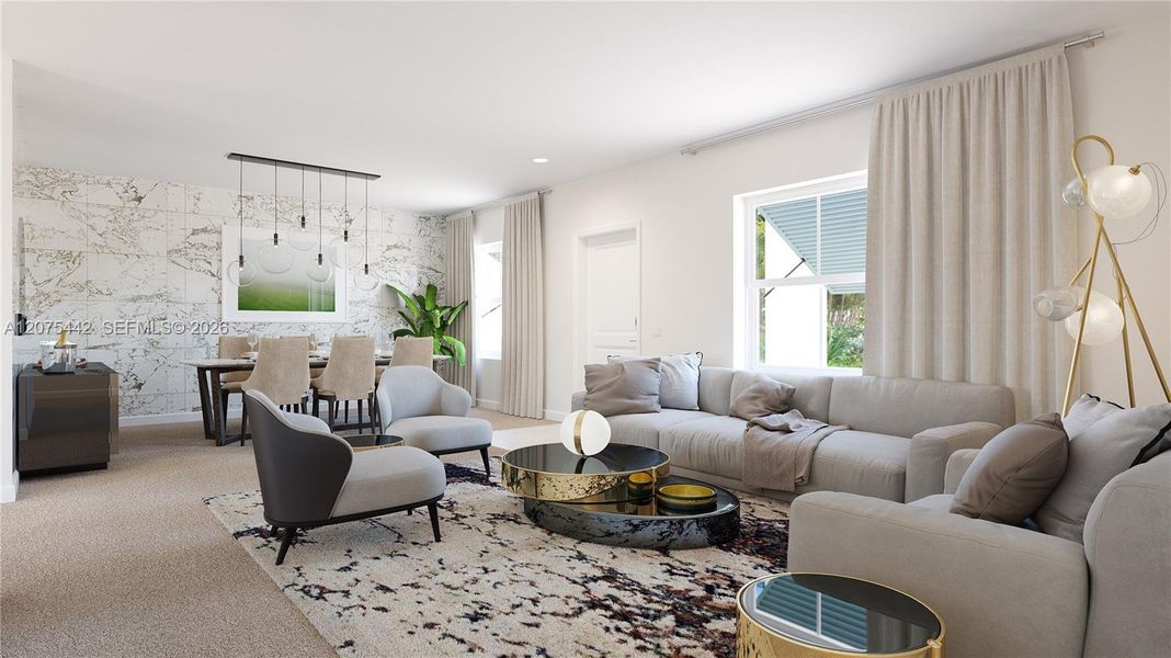 Furnished interior view inside a new home in Wildwood Groves, Miami (Image 6).