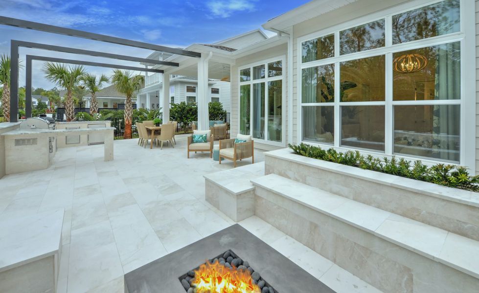 Exterior details and patio area of a home in Seabrook Village II, Ponte Vedra (Image 4). Exterior details and patio area of a home in Seabrook Village II, Ponte Vedra (Image 4).