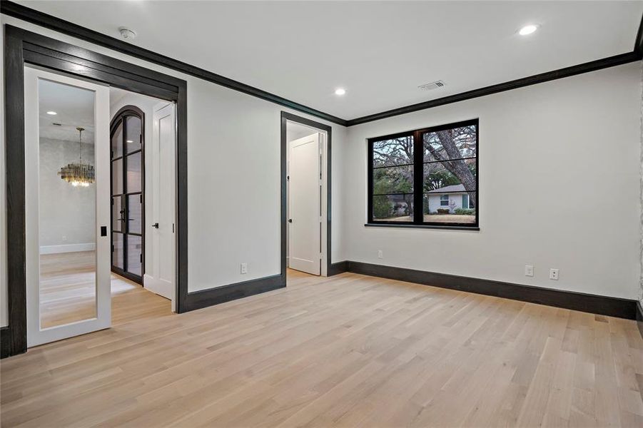 Study facing front window