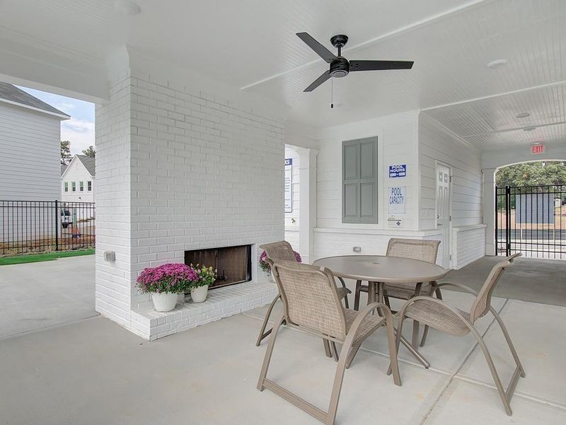 Exterior details and patio area of a home in East Park Village, Kennesaw (Image 2). Exterior details and patio area of a home in East Park Village, Kennesaw (Image 2).
