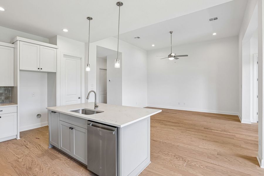 Furnished interior view inside a new home in 6 Creeks, Kyle (Image 7).