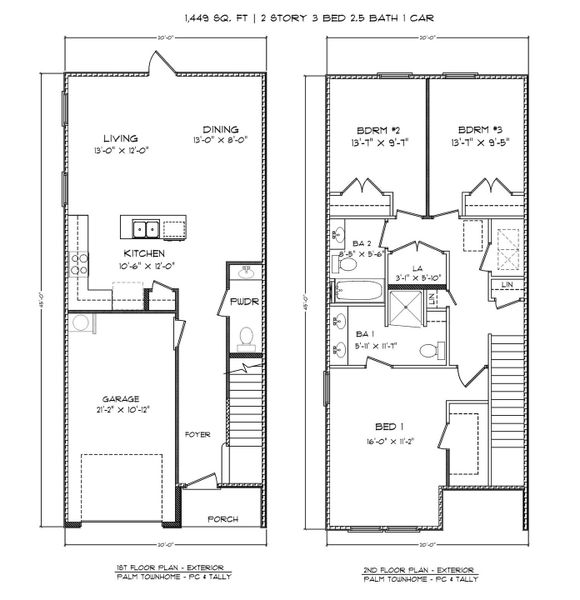 2D floor plan layout for the The Palm A by D.R. Horton in Misting Springs, Crawfordville, FL (Image 2). 2D floor plan layout for the The Palm A by D.R. Horton in Misting Springs, Crawfordville, FL (Image 2).