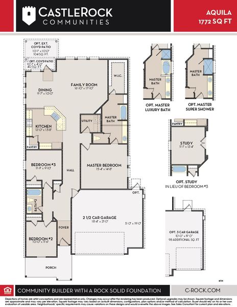 2D floor plan layout for the Aquila by CastleRock Communities in Sagebrook, Argyle, TX (Image 3). 2D floor plan layout for the Aquila by CastleRock Communities in Sagebrook, Argyle, TX (Image 3).
