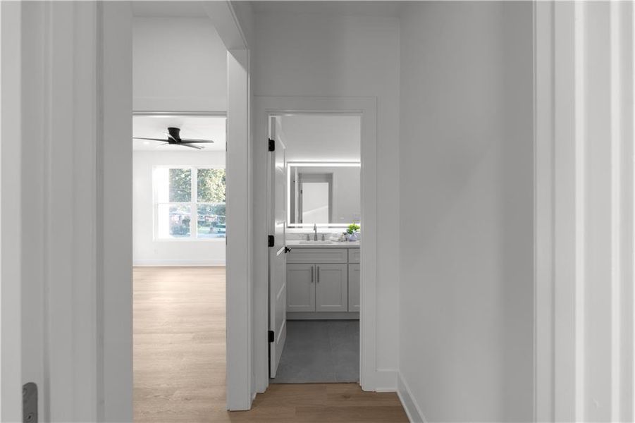 Furnished interior view inside a new home in , Atlanta (Image 64).