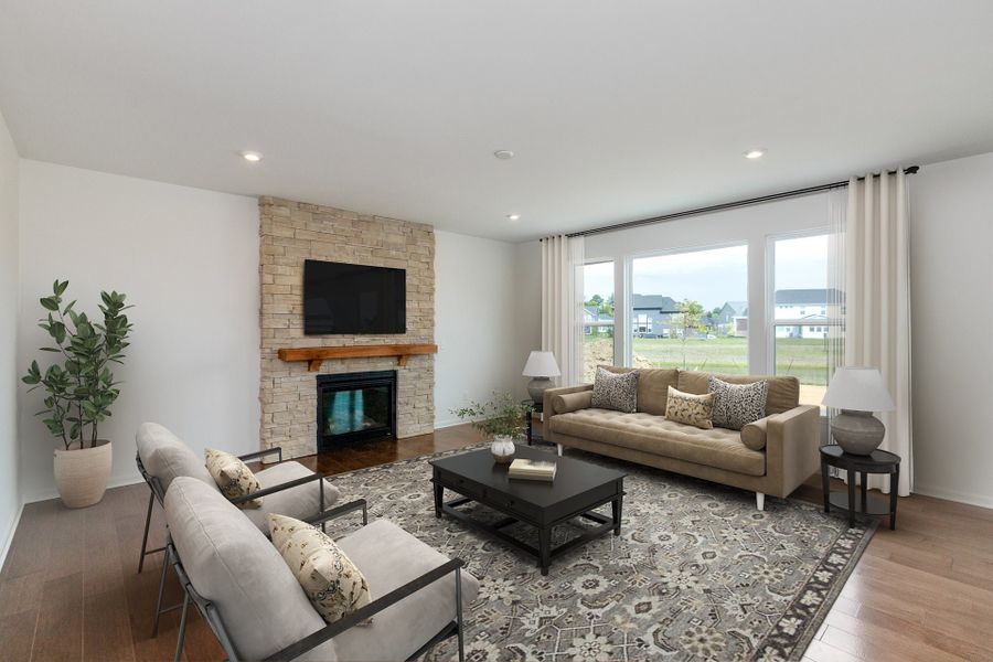 Representative furnished interior of a home built from the Grayson by Fischer Homes in Governor’s Preserve, Canton (Image 4).