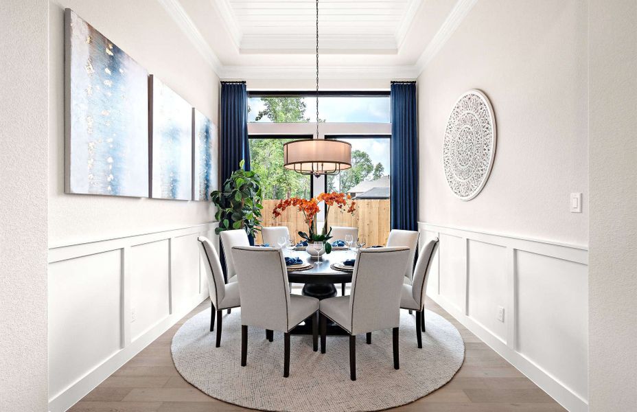 Representative furnished interior of a home built from the 2855 by Ravenna Homes in The Woodlands Hills 65′, Willis (Image 19).